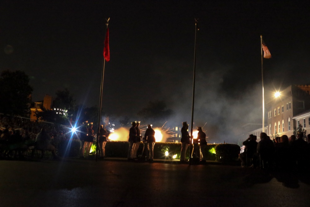 Marines march in Friday Evening Parade