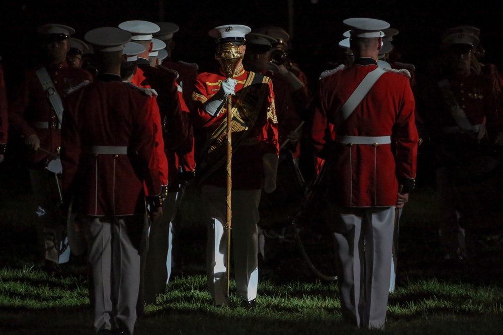 Marines march in Friday Evening Parade