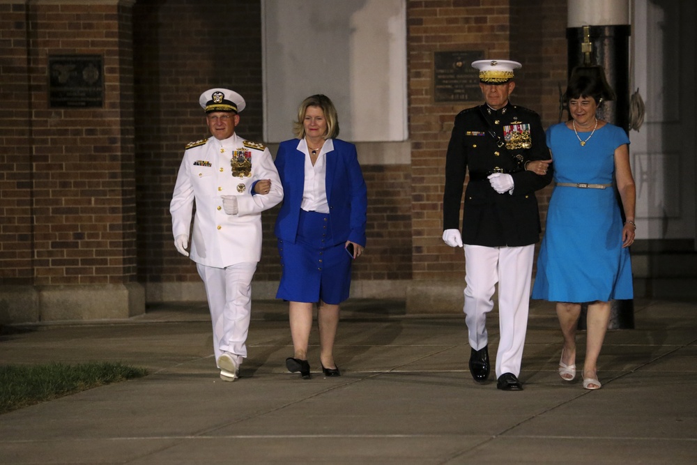 Marines march in Friday Evening Parade