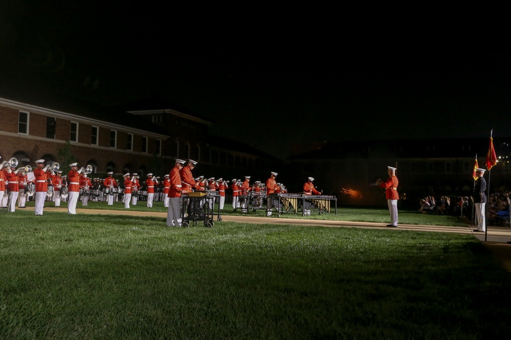 Marines march in Friday Evening Parade