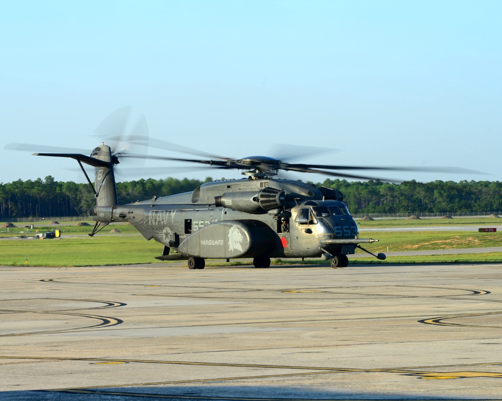 Helicopters arrive at NAS Pensacola for Hurricane Dorian Support
