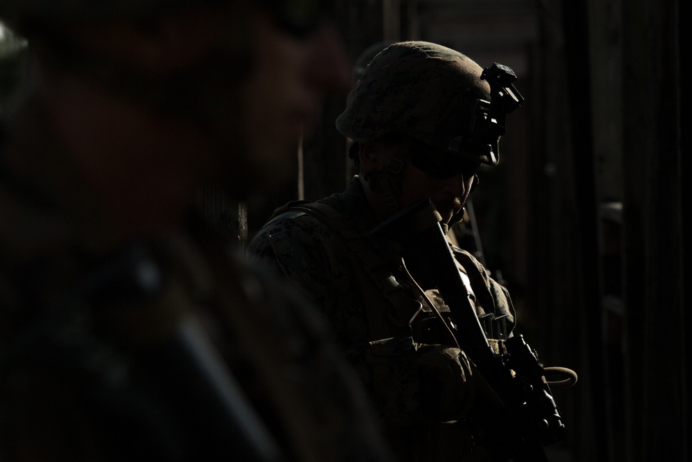 U.S. Marines with 3rd LE Bn.  undergo field training during their Marine Corps Combat Readiness Evaluation