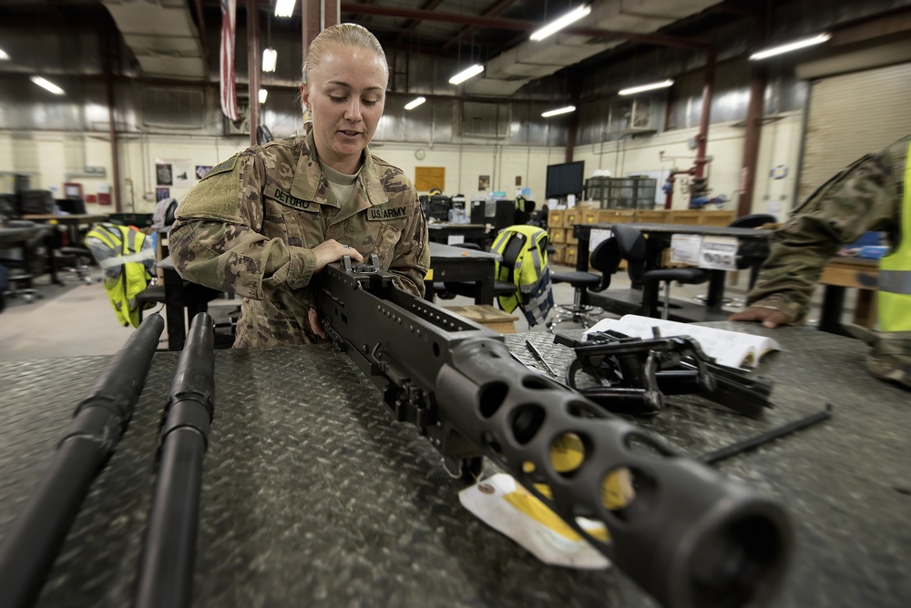 M2 .50-caliber machine gun inspection