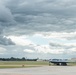 A B-2 Spirit Stealth Bomber from Whiteman AFB taxis down a runway at RAF Fairford