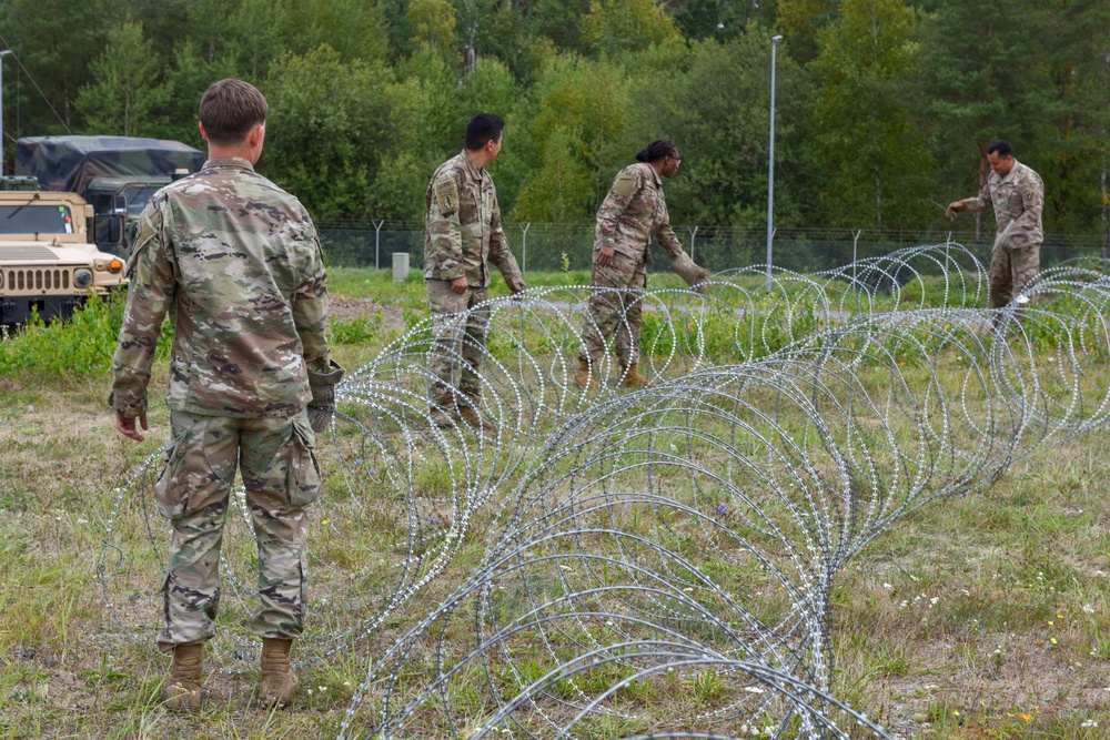 Preparing for Saber Junction 2019: Soldiers Protecting the Permitter.
