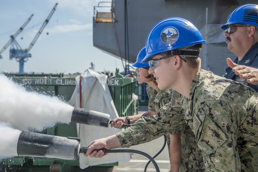 GHWB Sailors Discharge CO2 Bottle