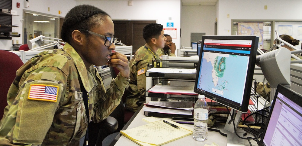 Florida Guard Soldiers Coordinate Logistics Support During Hurricane Dorian Operations
