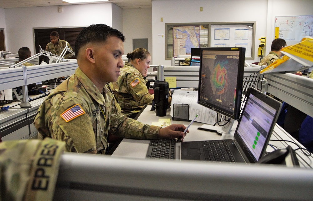 Florida Guard Soldiers Coordinate Logistics Support During Hurricane Dorian Operations