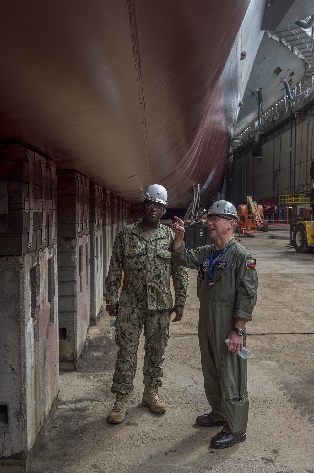 Capt. Bailey Gives Rear Admiral Evans A Tour Of GHWB