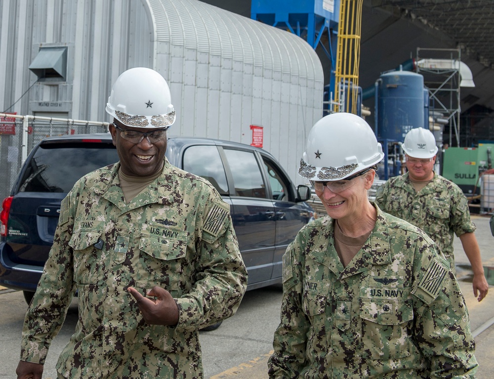 Rear Admiral Evans And Rear Admiral Joyner Take A Tour Of GHWB