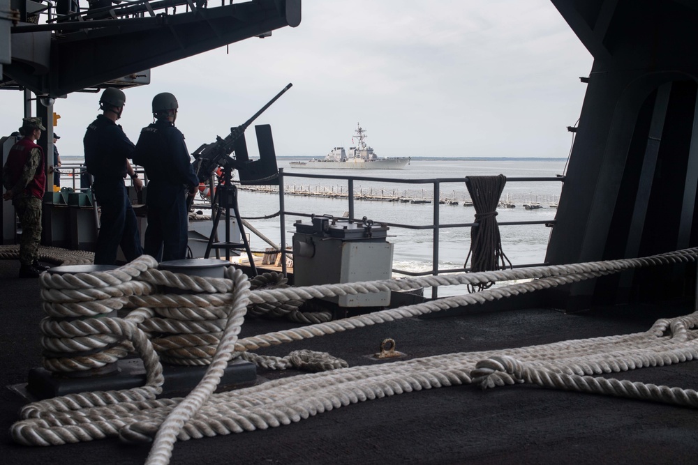 U.S. Sailors prepare to get underway