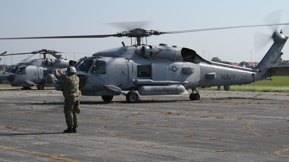 Navy MH-60R Helicopters from Naval Air Station Jacksonville and Naval Station Mayport Return Home.