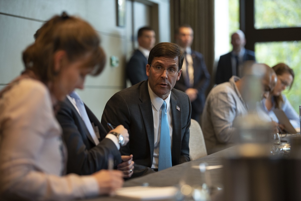 Secretary Esper Meets with Reporters in London