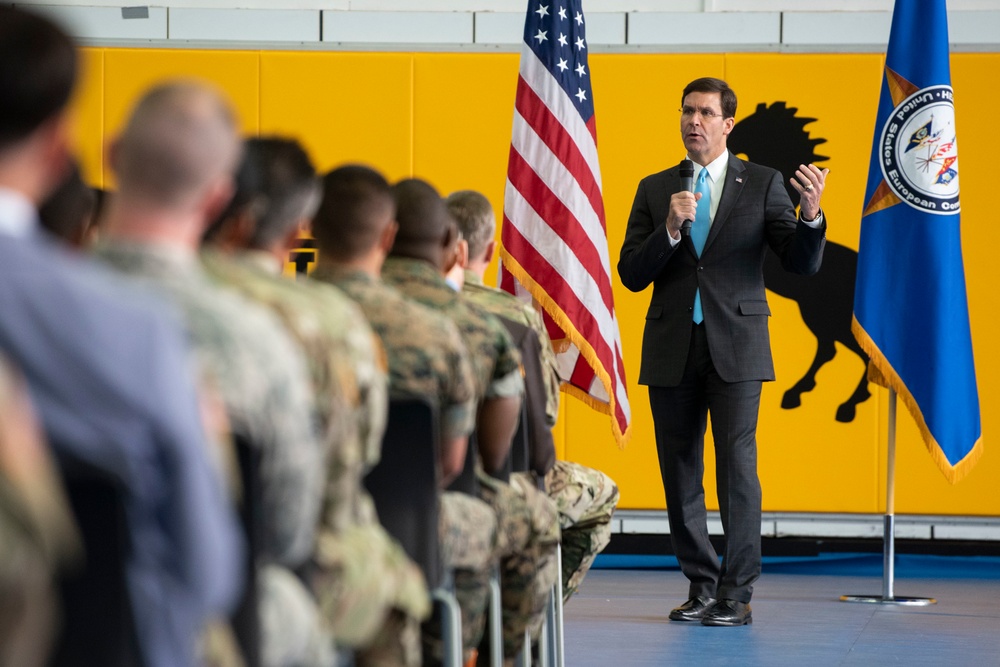 Secretary Esper Holds Town Hall in Stuttgart