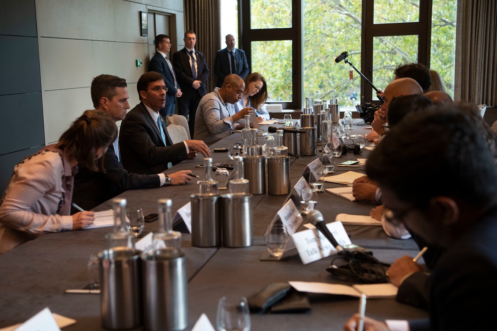 Secretary Esper Meets with Reporters in London