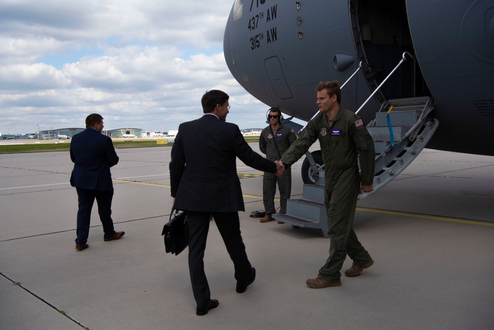 Secretary Esper Departs Stuttgart