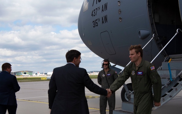 Secretary Esper Departs Stuttgart