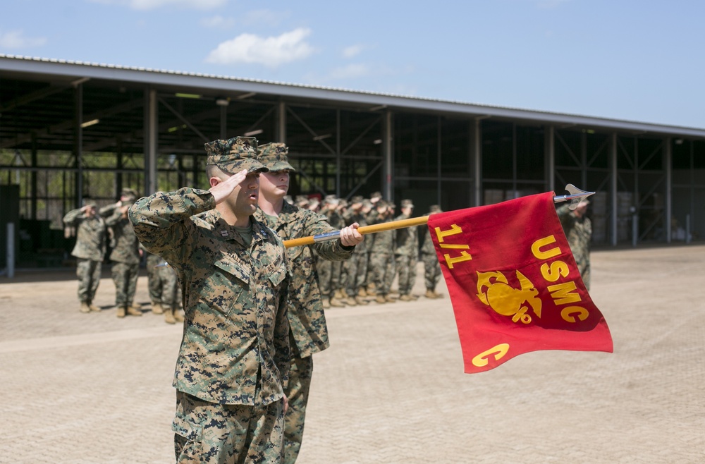 Company C, 1st Battalion, 1st Marines change of command