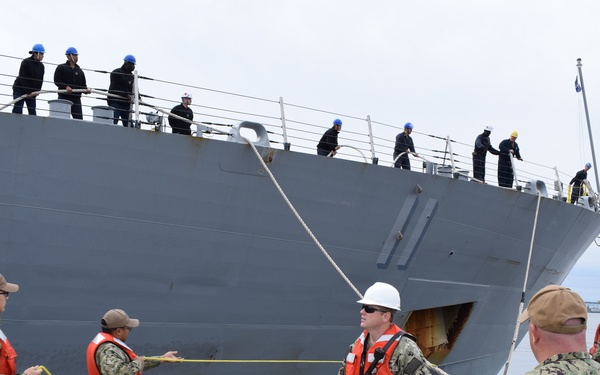 USS Sioux City (LCS 11) moors at Naval Submarine Base New London