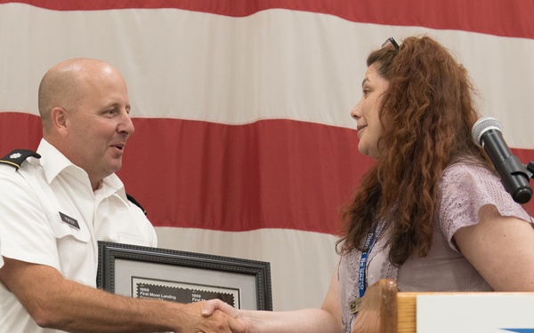 Local postmasters unveil USPS 1969 First Moon Landing Stamps during ceremony on Joint Base Cape Cod