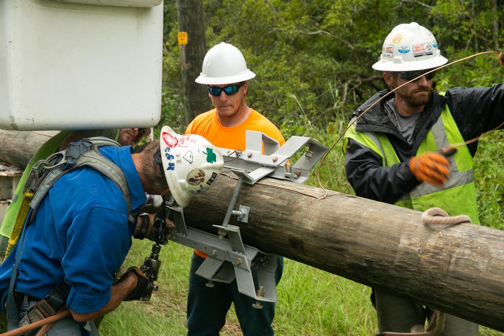 Hurricane Dorian Recovery: Power Line Replacement