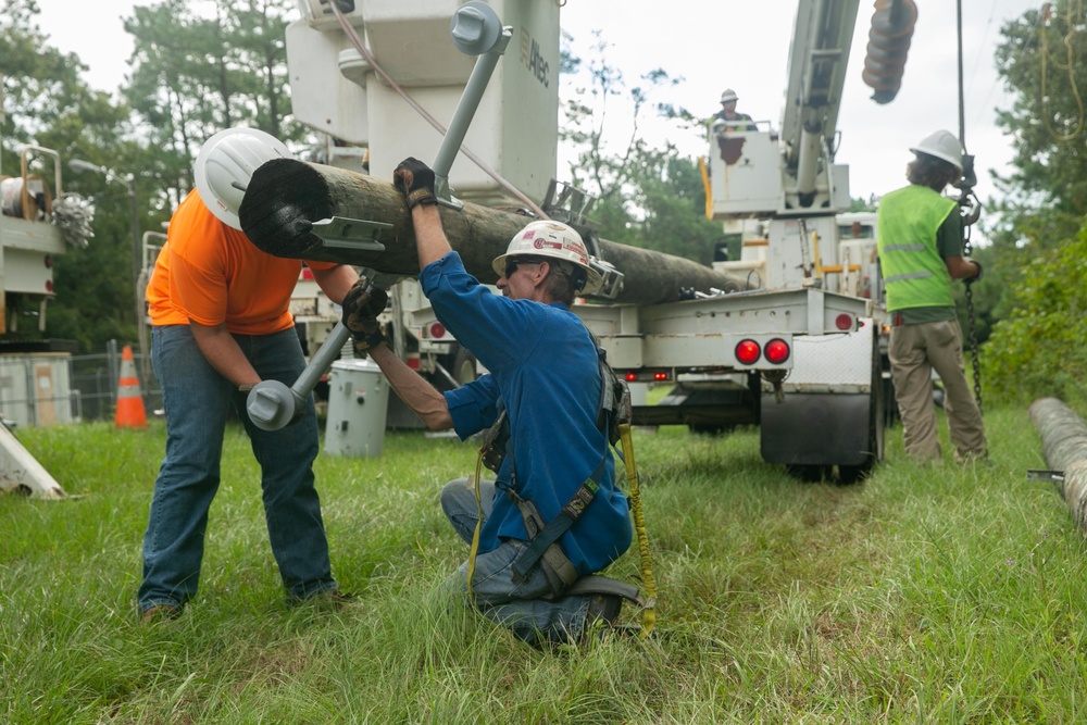 Hurricane Dorian Recovery: Power Line Replacement