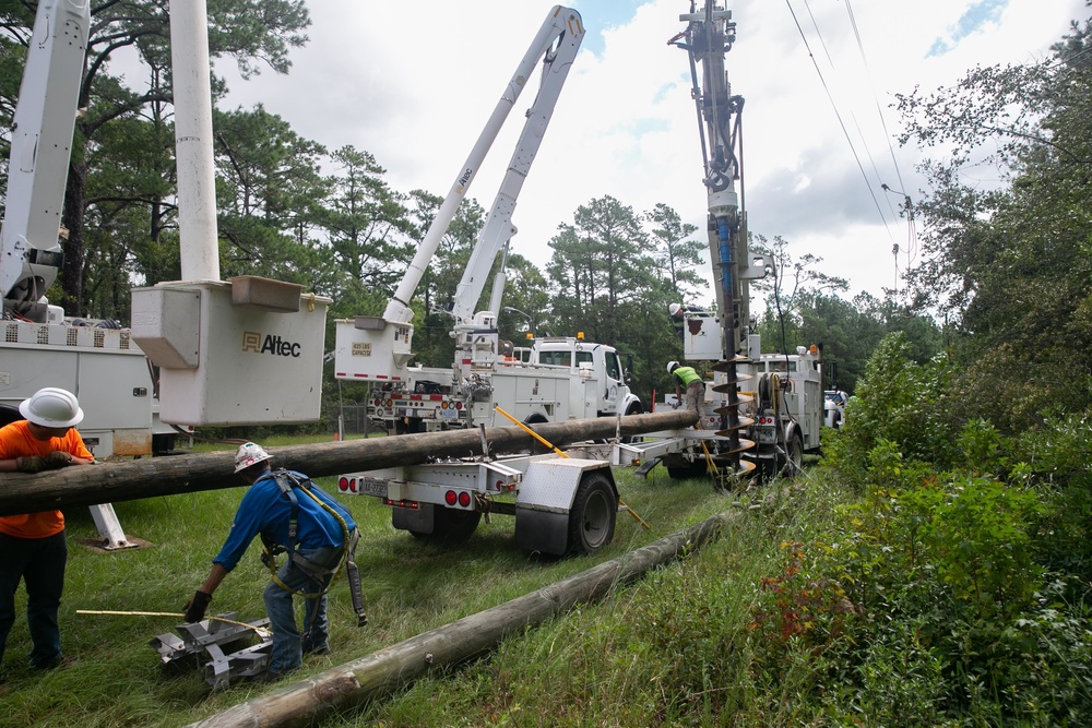 Hurricane Dorian Recovery: Power Line Replacement