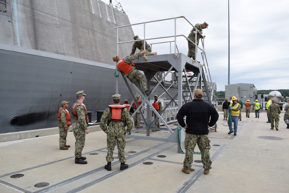 USS Milwaukee (LCS 5) moored at SUBASE New London