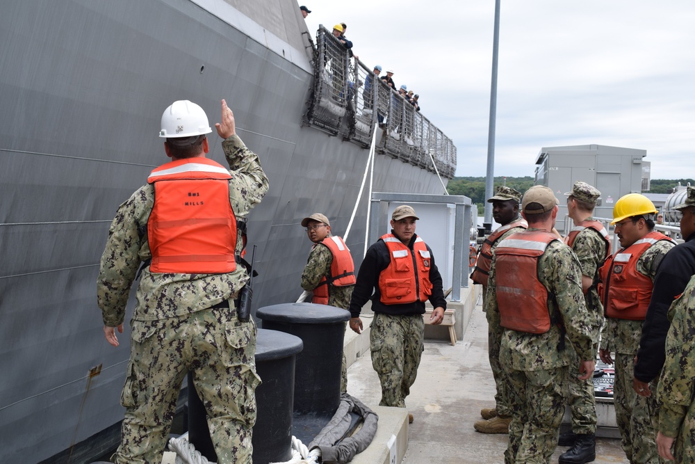 USS Milwaukee (LCS 5) moored at SUBASE New London