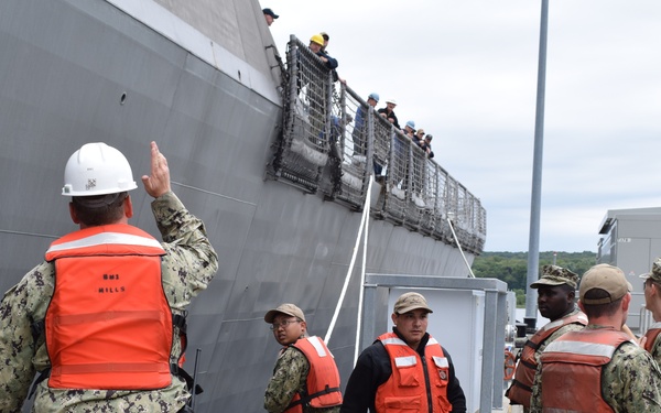 USS Milwaukee (LCS 5) moored at SUBASE New London