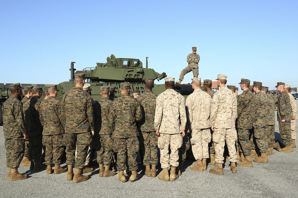 Basic Marine Platoon Receives Period of Instruction on Military Vehicles