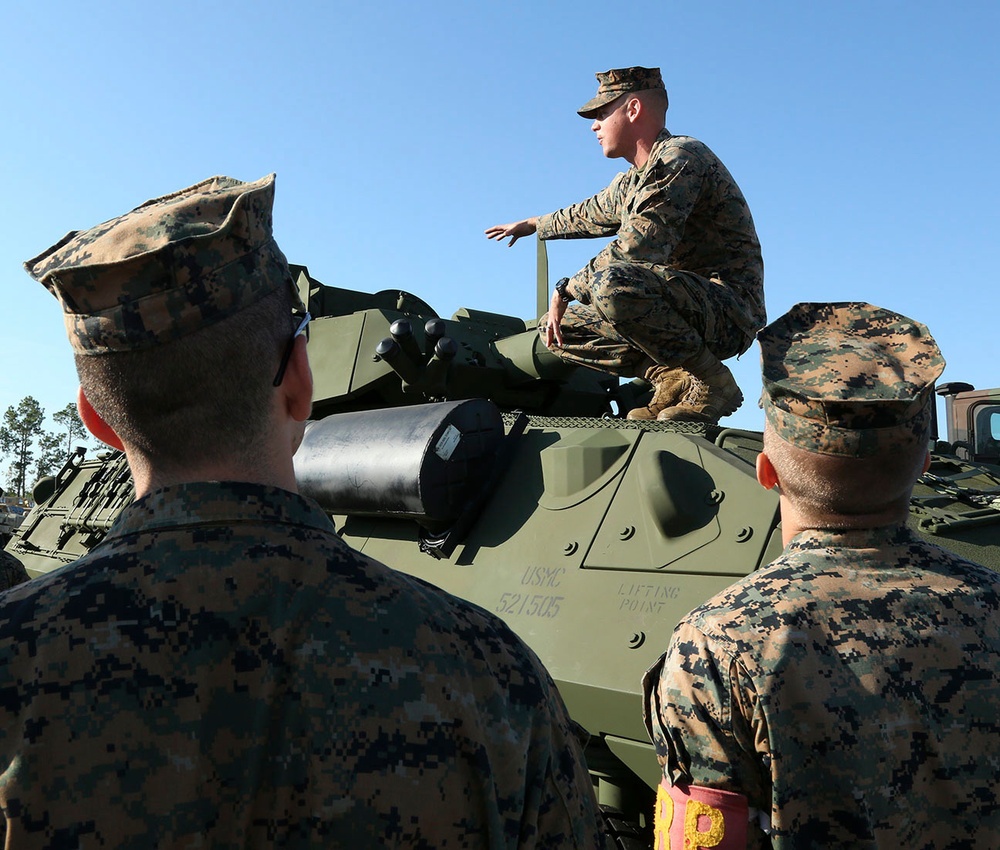 Basic Marine Platoon Receives Period of Instruction on Military Vehicles