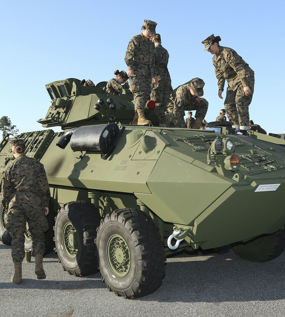 Basic Marine Platoon Receives Period of Instruction on Military Vehicles