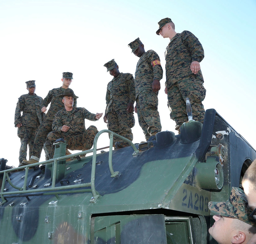 Basic Marine Platoon Receives Period of Instruction on Military Vehicles