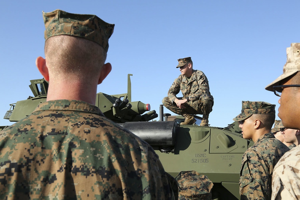 Basic Marine Platoon Receives Period of Instruction on Military Vehicles