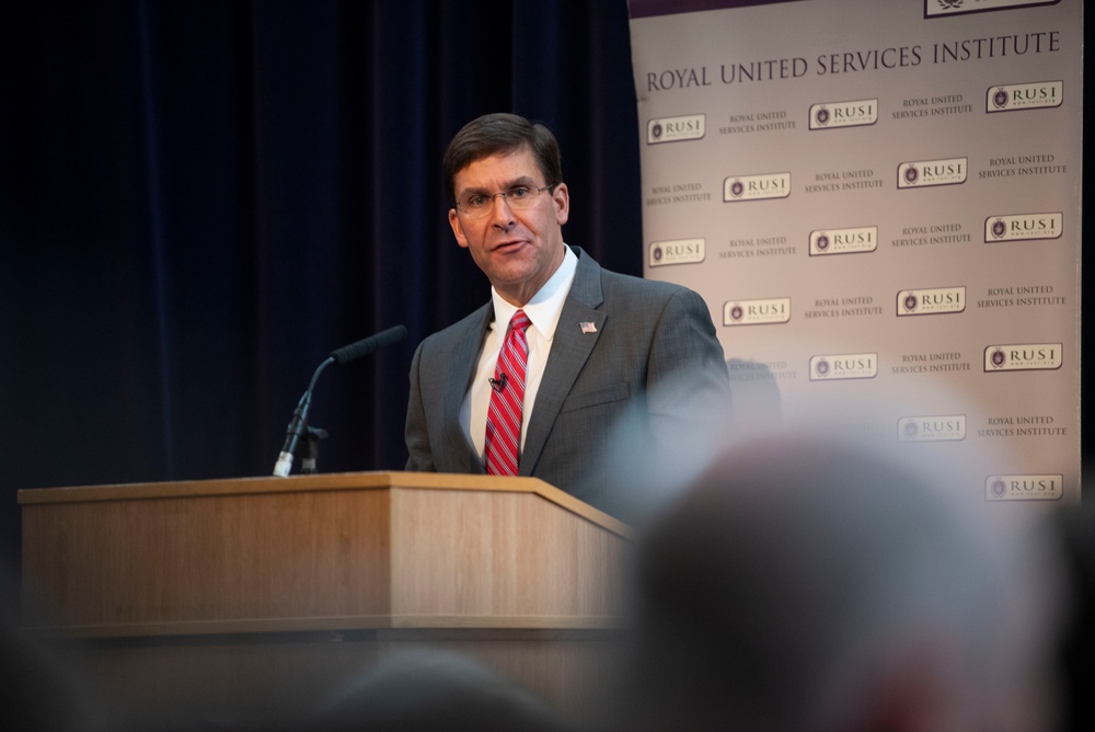 Secretary Esper Delivers Remarks at Royal United Services Institute in London