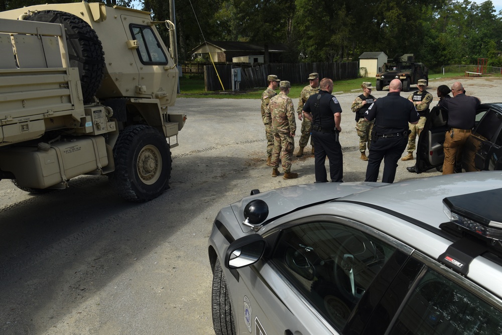 South Carolina National Guard teams up with Conway Police Department during Hurricane Dorian