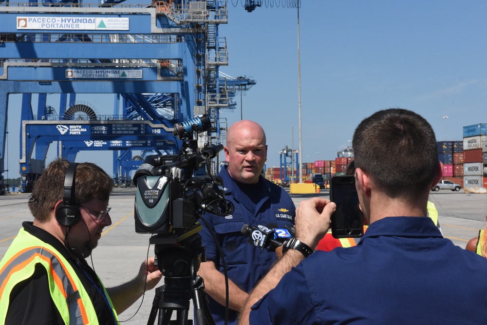 Capt. John Reed, Sector Charleston commander updates the status of the Port of Charleston