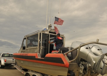 Coast Guard trailers boats in anticipation of Hurricane Dorian