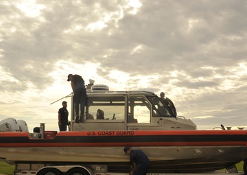 Coast Guard trailers boats in anticipation of Hurricane Dorian