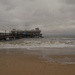 Rough surf conditions at Ocean View Fishing Pier in Norfolk