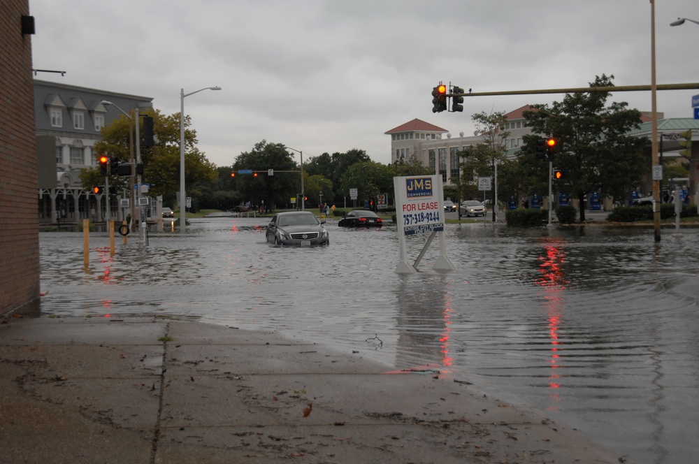 Flooded streets in Norfolk in the wake of Hurricane Dorian