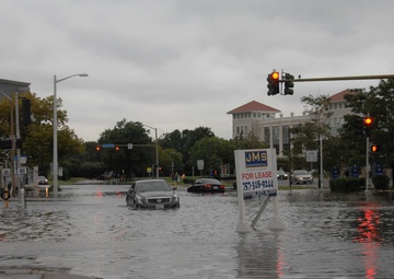 Flooded streets in Norfolk in the wake of Hurricane Dorian