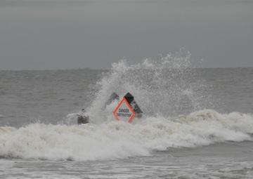 Rough beach conditions in the wake of Hurricane Dorian