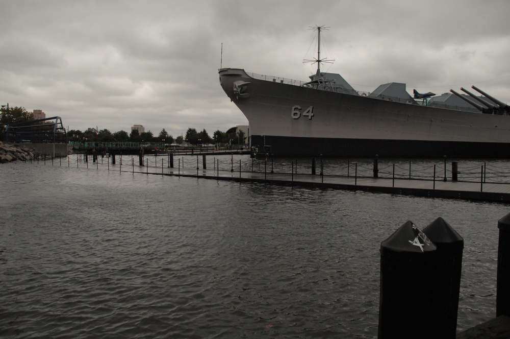 Battleship Wisconsin in the Wake of Hurricane Dorian