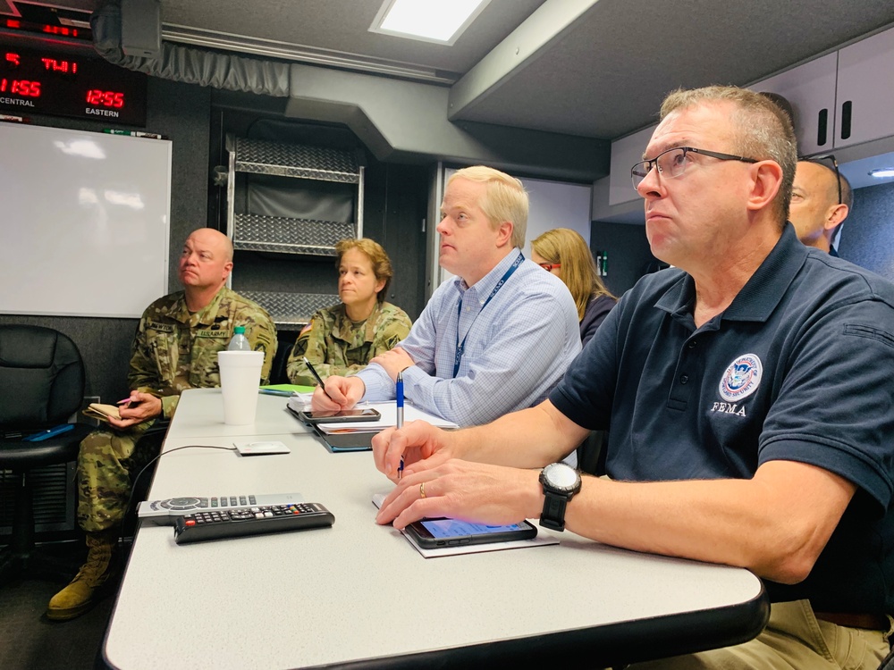 Corps commander attends Hurricane Dorian FEMA brief