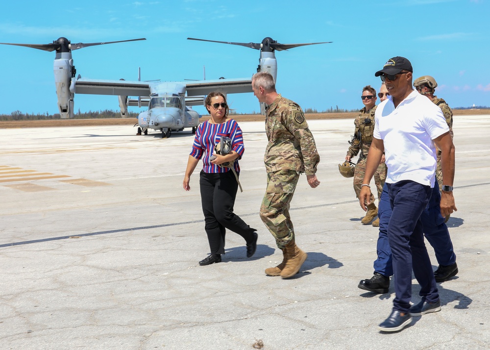 DoD and Bahamian Leadership Survey Storm Damage