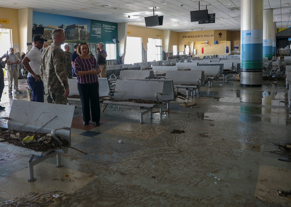 DoD and Bahamian Leadership Survey Storm Damage