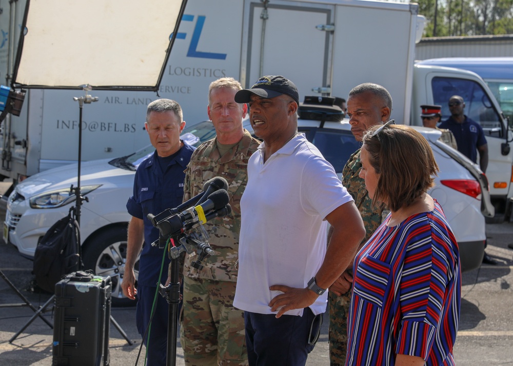 DoD and Bahamian Leadership Survey Storm Damage