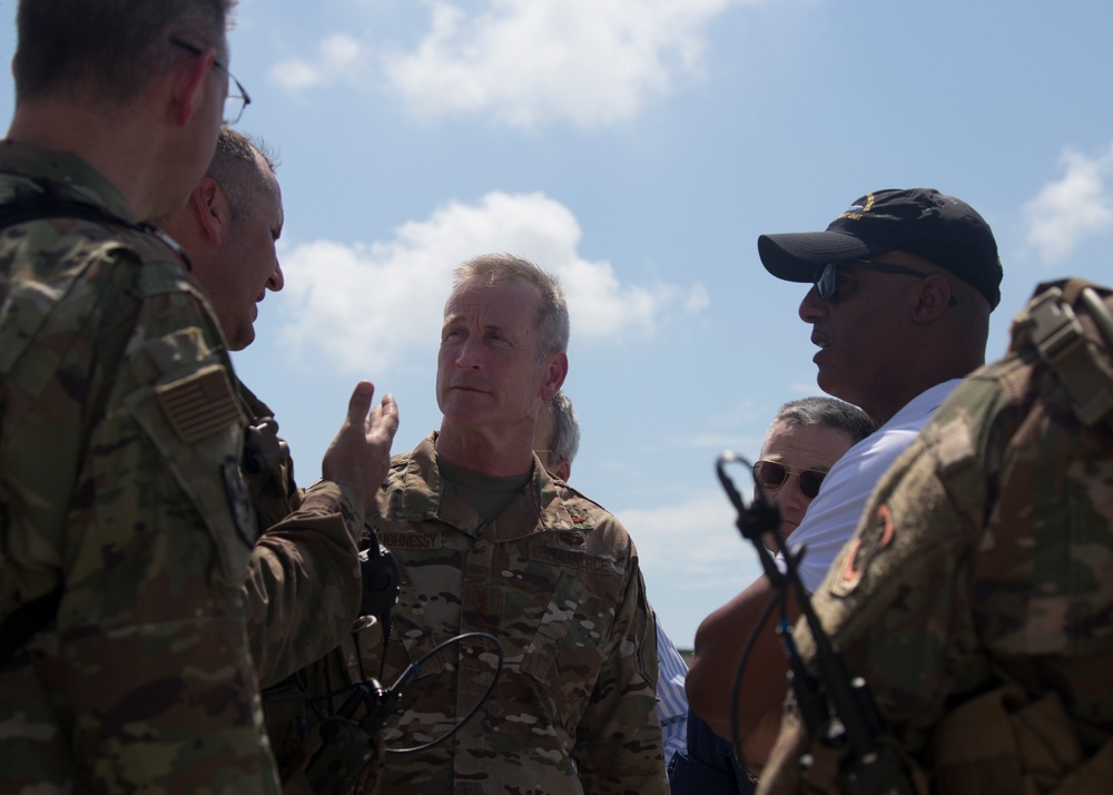 DoD and Bahamian Leadership Survey Storm Damage